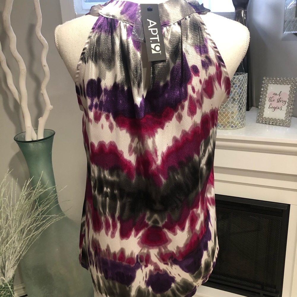 APT 9 TIE DYE SLEEVELESS TANK BLOUSE - Picture 2 of 2